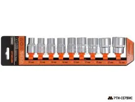 Набор торцевых головок 1/2"DR шестигранных (9 предметов) 10-24 мм  - фото 2