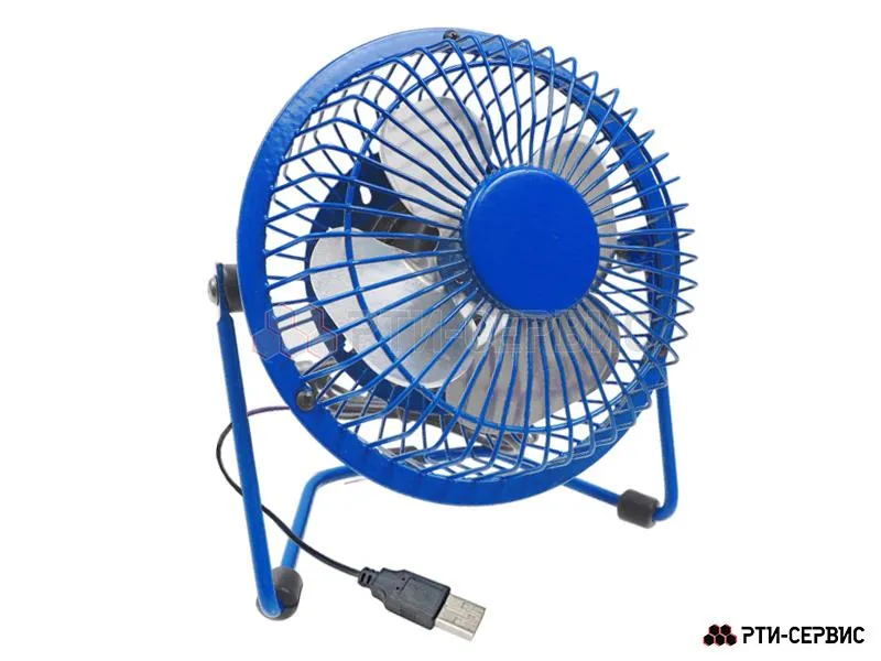 Вентилятор настольный синий, USB