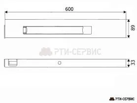 Замок борта алюминиевый 600 мм (правый) с заглушкой - фото 3
